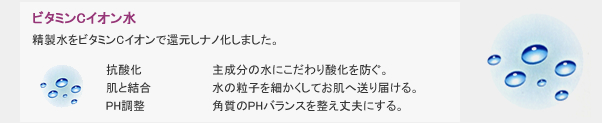 精製水をビタミンCイオンで還元しナノ化しました。